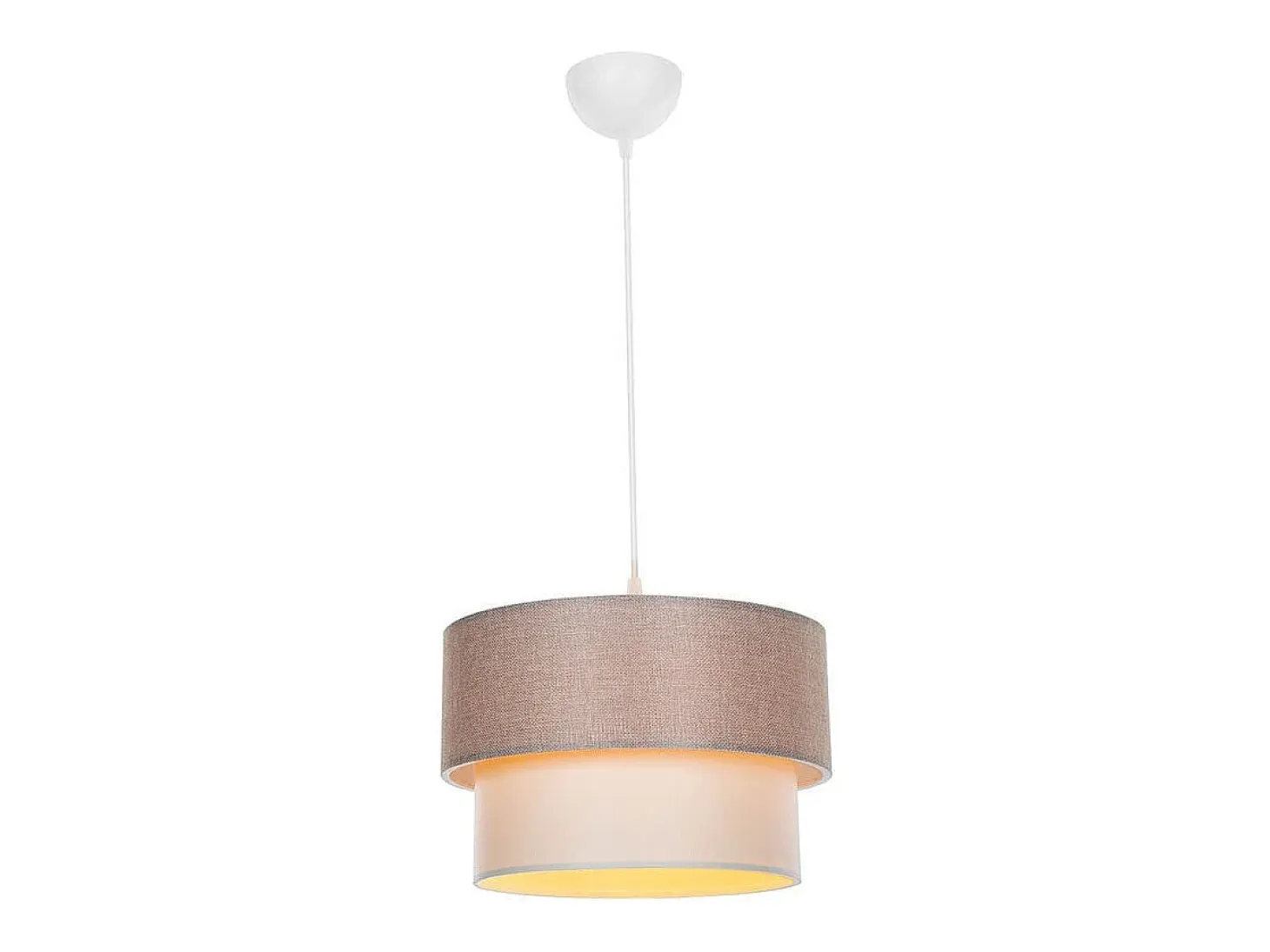 Lámpara Colgante Beige E27 D30x72cm Con Tejido PVC