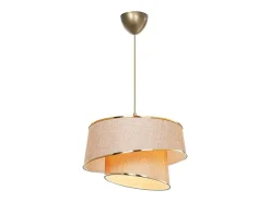 Lámpara Colgante Beige Marrón Dorado 32,5 x 65 cm Con Portalámparas E27