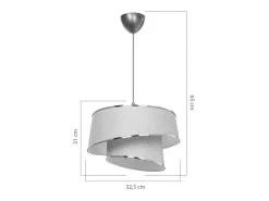 Lámpara Colgante Beige Marrón Dorado 32,5 x 65 cm Con Portalámparas E27