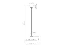 Lámpara Colgante Bilo Moderno De Acero - 1 Fuentes Luminosas - L.35 X A.120 Cm - Beige