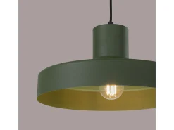 Lámpara Colgante Bilo Moderno De Acero - 1 Fuentes Luminosas - L.35 X A.120 Cm - Verde Oliva