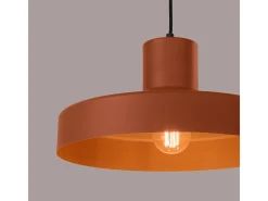 Lámpara Colgante Bilo Moderno De Acero - 1 Fuentes Luminosas - L.35 X A.120 Cm - Ocre Rojo
