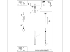 Lámpara Colgante Bliss Moderno De Acero - 1 Fuentes Luminosas - L.8 X A.118 Cm - Negro