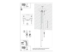 Lámpara colgante Brill moderno de acero - 3 fuentes luminosas 4000K - L.19,5 x A.104 cm - ocre rojo