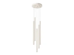 Lámpara colgante Brill moderno de acero - 5 fuentes luminosas 3000K - L.25 x A.104 cm - beige