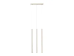 Lámpara colgante Brill moderno de acero - 3 fuentes luminosas 4000K - L.30 x A.94 cm - beige