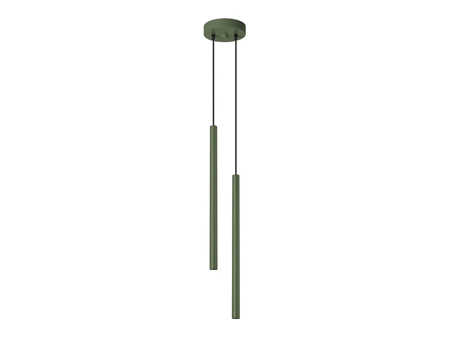Lámpara colgante Brill moderno de acero - 2 fuentes luminosas 3000K - L.15 x A.104 cm - verde oliva