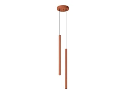 Lámpara colgante Brill moderno de acero - 2 fuentes luminosas 4000K - L.15 x A.104 cm - ocre rojo