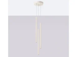 Lámpara colgante Brill moderno de acero - 3 fuentes luminosas 3000K - L.19,5 x A.104 cm - beige