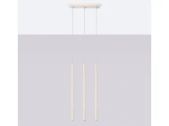 Lámpara colgante Brill moderno de acero - 3 fuentes luminosas 3000K - L.30 x A.94 cm - beige