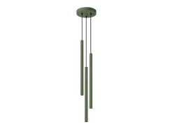 Lámpara colgante Brill moderno de acero - 3 fuentes luminosas 3000K - L.19,5 x A.104 cm - verde oliva