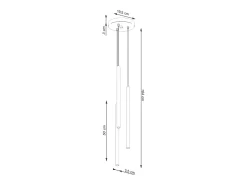 Lámpara colgante Brill moderno de acero - 3 fuentes luminosas 3000K - L.19,5 x A.104 cm - verde oliva