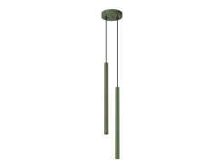 Lámpara colgante Brill moderno de acero - 2 fuentes luminosas 4000K - L.15 x A.104 cm - verde oliva