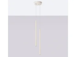 Lámpara colgante Brill moderno de acero - 2 fuentes luminosas 3000K - L.15 x A.104 cm - beige