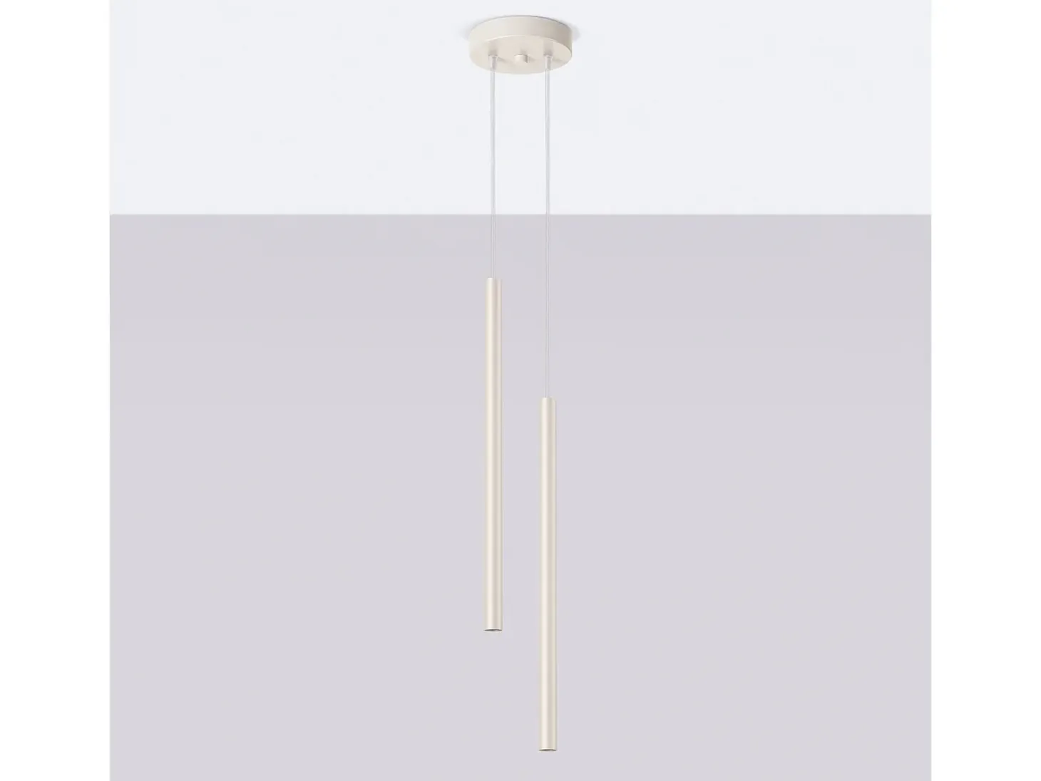 Lámpara colgante Brill moderno de acero - 2 fuentes luminosas 3000K - L.15 x A.104 cm - beige