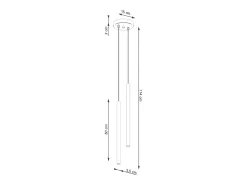 Lámpara colgante Brill moderno de acero - 2 fuentes luminosas 3000K - L.15 x A.104 cm - beige