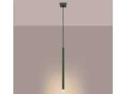 Lámpara colgante Brill moderno de acero - 1 fuentes luminosas 4000K - L.8 x A.114 cm - verde oliva