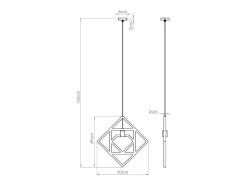 Lámpara Colgante Caro Moderno De Madera - 1 Fuentes Luminosas - L.50 X A.145 Cm - Madera Natural/Negro