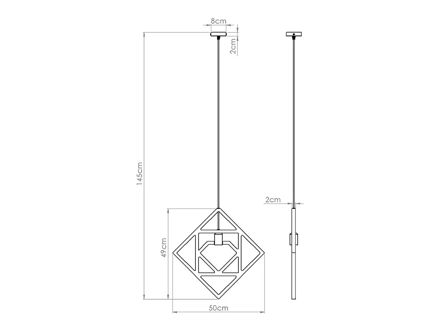 Lámpara Colgante Caro Moderno De Madera - 1 Fuentes Luminosas - L.50 X A.145 Cm - Madera Natural/Negro