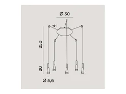 Lámpara colgante CONE Oro-Rosa Negro 5x7W 3000K Perenz