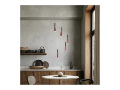 Lámpara colgante CONE Oro-Rosa Negro 5x7W 3000K Perenz