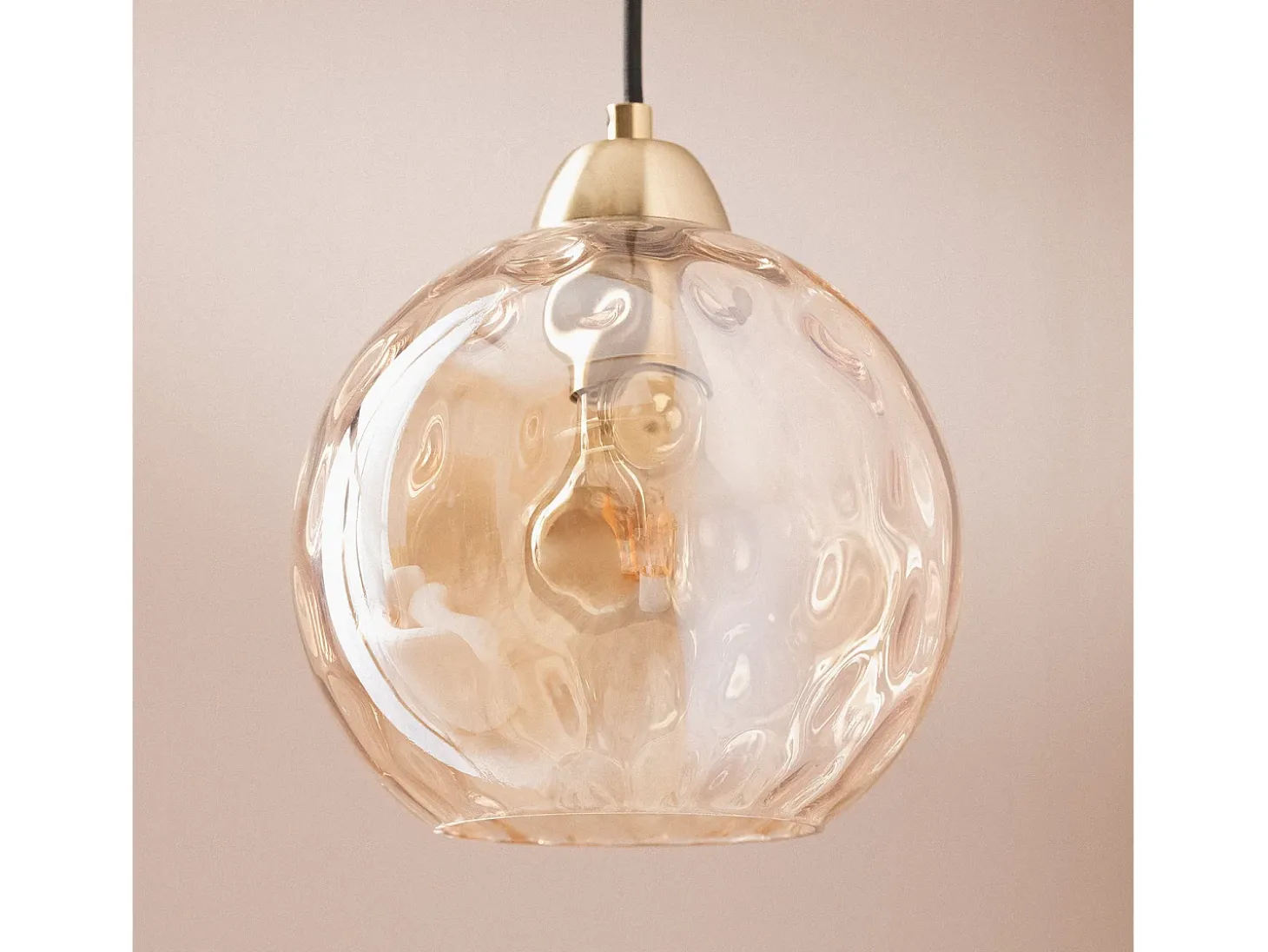 Lámpara Colgante Cristal Cornelio Ámbar