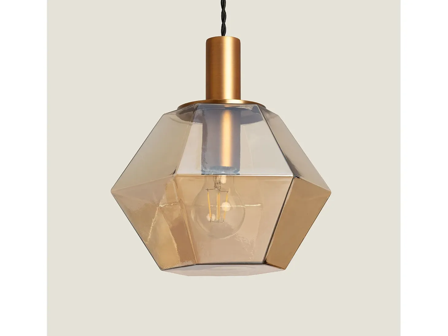 Lámpara Colgante Cristal Diamound Ámbar