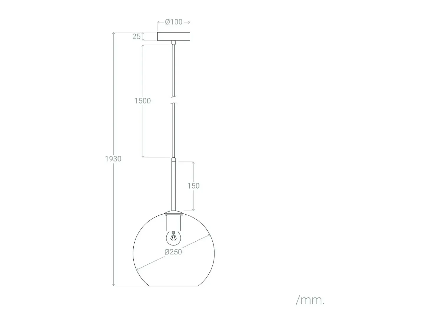 Lámpara Colgante Cristal Ona Transparente