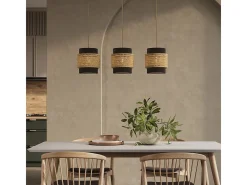 Lámpara colgante de 3 piezas negro 70x70x120 morten