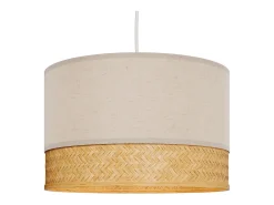 Lámpara colgante de bambú natural, papel y metal D40 cm - Baikal