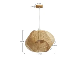 Lámpara colgante de bambú natural y metal D40 cm - Orta