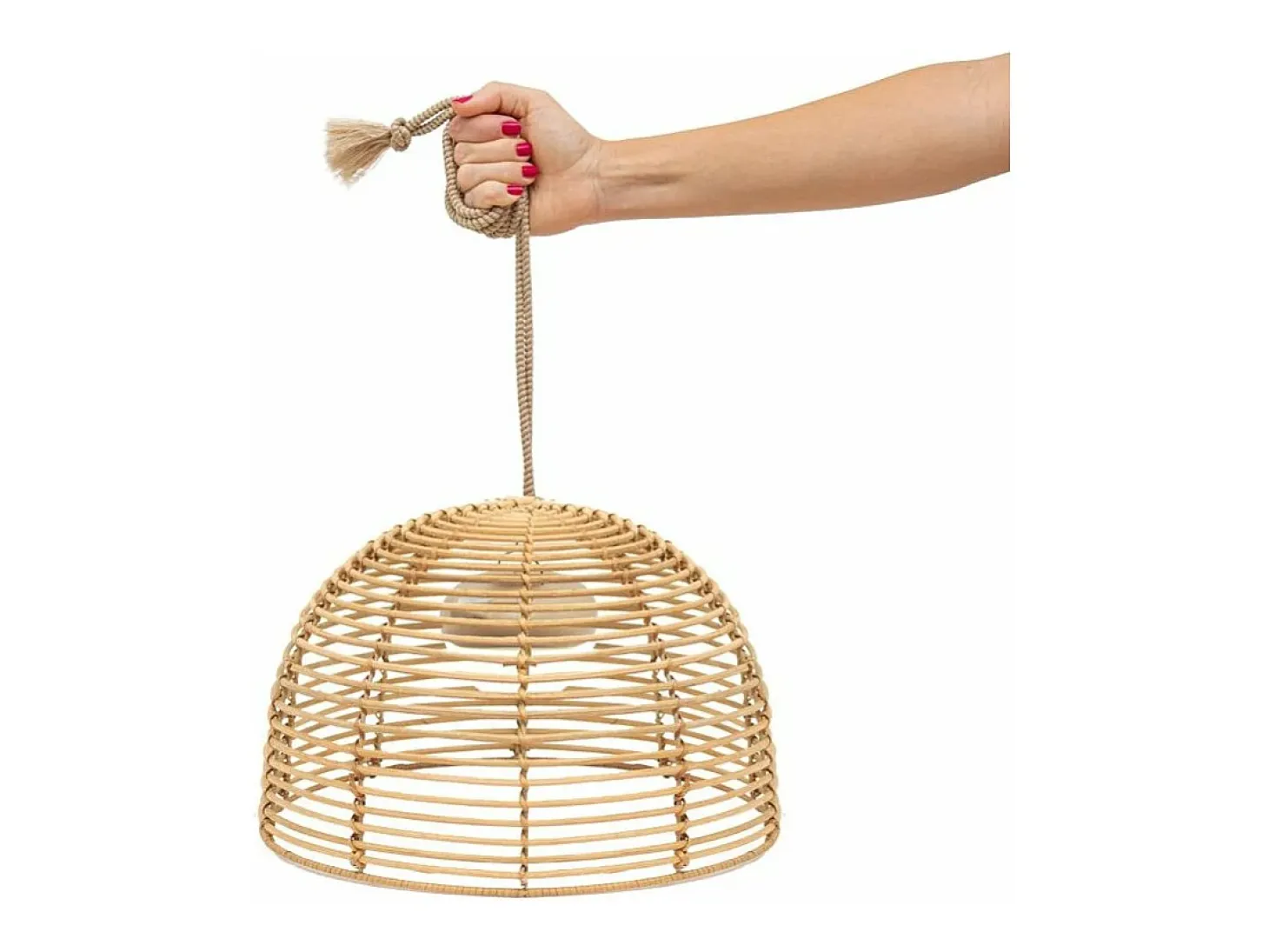 Lámpara colgante de exterior de ratán con led Bossa nature