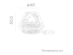 Lámpara colgante de exterior de ratán con led Sisine nature