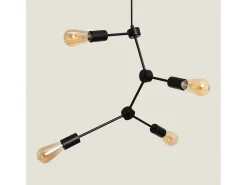 Lámpara Colgante de Metal Molecular Negro