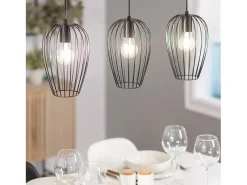 Lámpara Colgante de Metal Telmi 3 Focos Negro