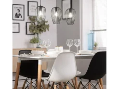 Lámpara Colgante de Metal Telmi 3 Focos Negro