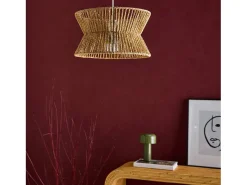 Lámpara colgante de techo con imitación ratán, 35cm natural
