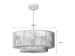 Lámpara colgante de techo con efecto ratán, 50cm natural