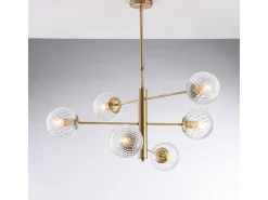 Lámpara colgante Demetra de hierro bronceado cepillado, 6 luces, 97 x 73 cm, BL279-6-BRZ