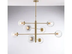 Lámpara colgante Demetra de hierro bronceado cepillado, 8 luces, 108 Ø103, BL279-8-BRZ
