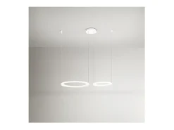 Lámpara colgante doble EDGE LED 99W blanco mate Perenz