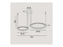 Lámpara colgante doble EDGE LED 99W blanco mate Perenz