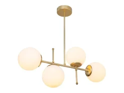 Lámpara Colgante Dorada E27 Con Vidrio Y Metal 70x20x65 cm