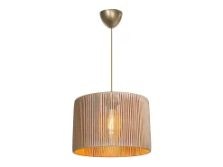 Lámpara Colgante E27 Natural D30x75cm Plafón Con Difusión Suave