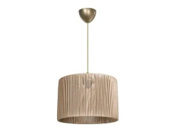 Lámpara Colgante E27 Natural D30x75cm Plafón Con Difusión Suave