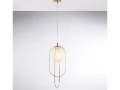Lámpara colgante Erik en hierro cromado negro 1 luz con esfera dm.20 156 Ø23 BL277-S1-BRZ