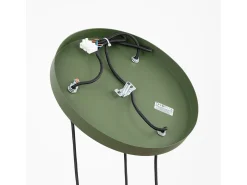 Lámpara colgante Estria desván de acero/aluminio - 3 fuentes luminosas - L.30 x A.120 cm - beige/verde oliva