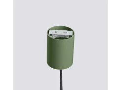 Lámpara colgante Estria desván de acero/aluminio - 1 fuentes luminosas - L.14 x A.120 cm - beige/verde oliva