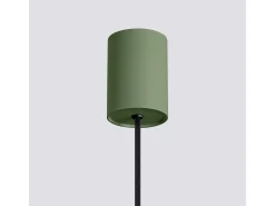 Lámpara colgante Estria desván de acero/aluminio - 1 fuentes luminosas - L.14 x A.120 cm - beige/verde oliva