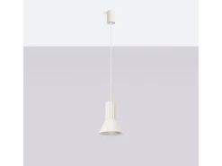 Lámpara colgante Estria desván de acero/aluminio - 1 fuentes luminosas - L.14 x A.120 cm - beige